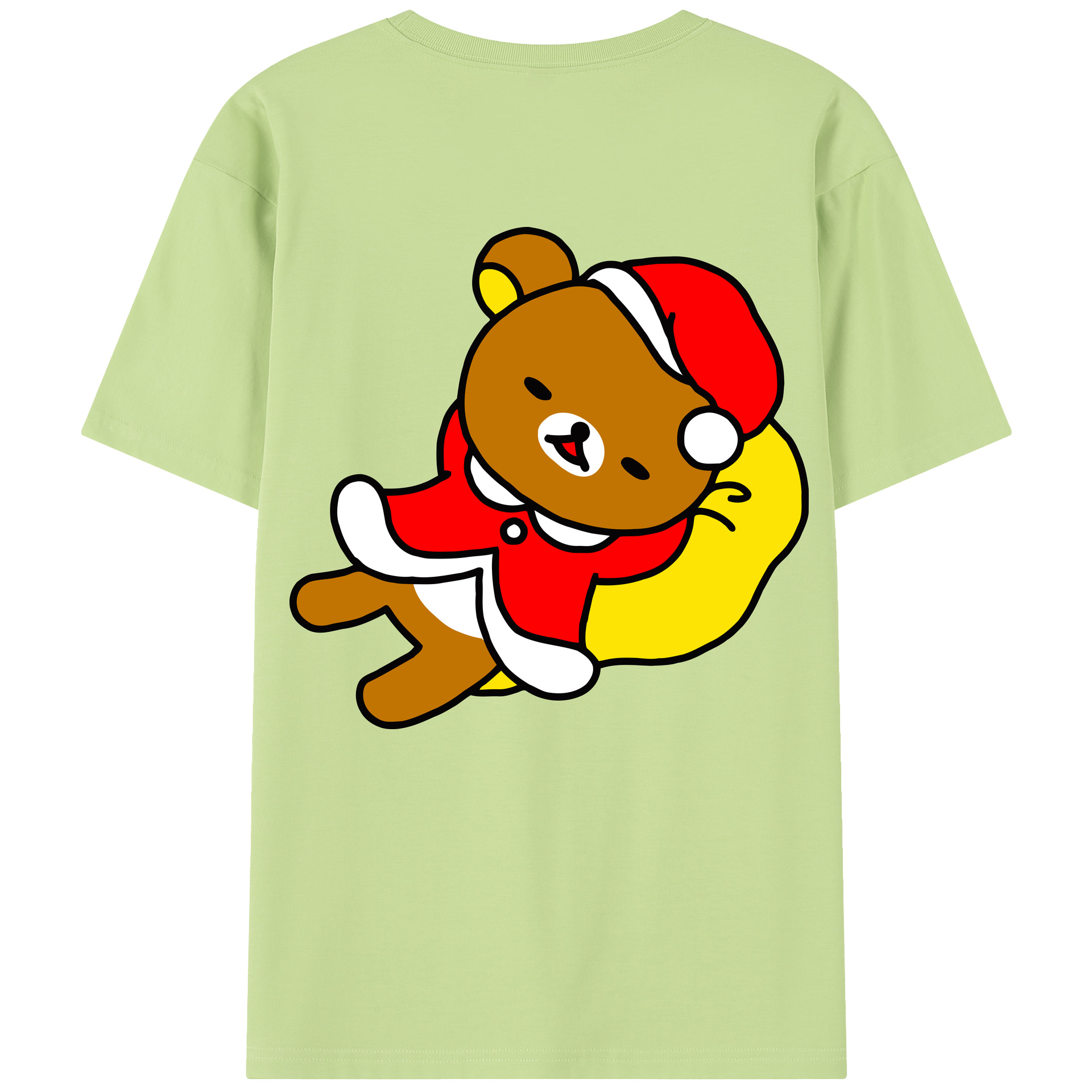 （画像用） リラックマ リラックマ キイロイトリ Rilakkuma Korilakkuma Kiiroitori 綿100％半袖Tシャツ（背面プリント）